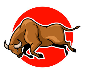 vector illustration of bulls