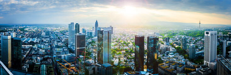 Frankfurt am Main Stadt Panorama - obrazy, fototapety, plakaty