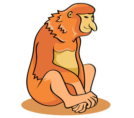 An animal with long nose from Borneo island. 