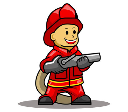 vector illustration of fire fighter 