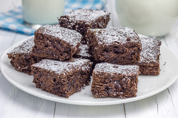 Sugar powdered homemade brownies