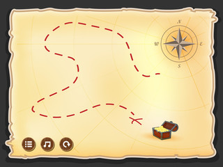 game interface treasure Map illustration
