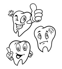 set of cartoon teeth
