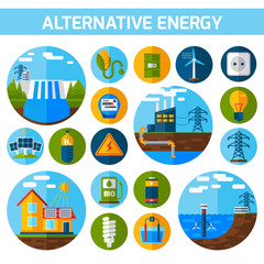 Alternative Energy Icons Set