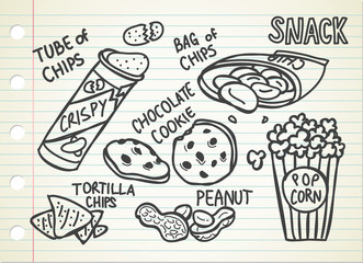 Fototapeta premium snack doodle
