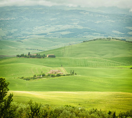 Fototapeta na wymiar Typical landscape of the Tuscan hills in Italy