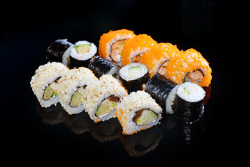 Delicious sushi rolls