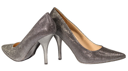 Women's silver stilettos