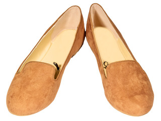Ballet flats shoes isolated white background