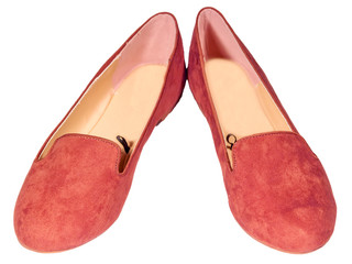 Ballet flats shoes isolated white background