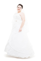 Fototapeta na wymiar plus size bride isolated on white