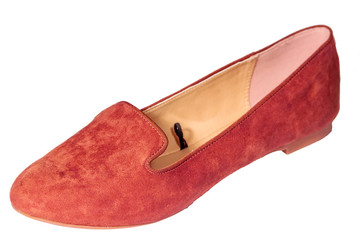 Ballet flats shoes isolated white background