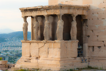 Caryatids on the Athenian Acropolis,Greece