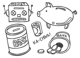 piggy bank doodle
