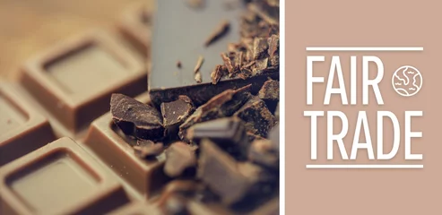 Crédence de cuisine en verre imprimé Chocolat Composite image of fair trade