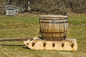 Maple Sap Barrel on Sled