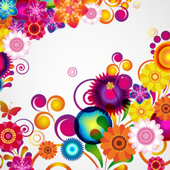 Obraz na płótnie Canvas Gift card. Floral design background.
