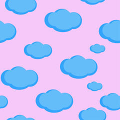 Seamless pattern baby  background  with clouds