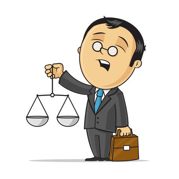 Male attorney - lawyer vector cartoon illustration