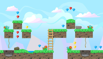Seamless editable landscape for platform game design