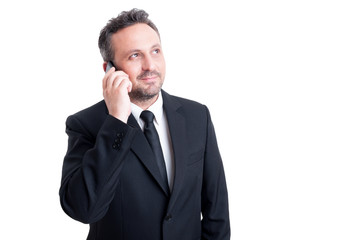 Confident business manager talking on the phone