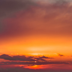 Fiery  sunset sky