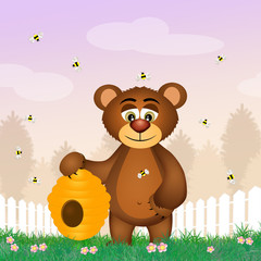 Obraz na płótnie Canvas bear with beehive