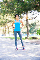 Portrait of a sporty beautiful woman outdoors