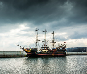 Fototapeta premium Pirate tourist ship in Sopot