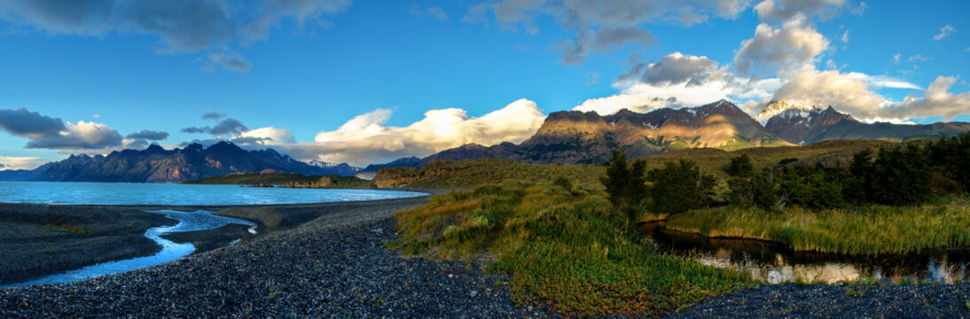 Sunrise In Patagonian Andes, Big Size Panorama
