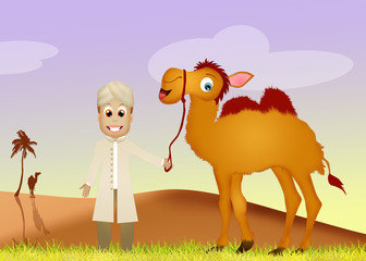beduin with camel