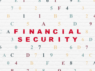 Safety concept: Financial Security on wall background