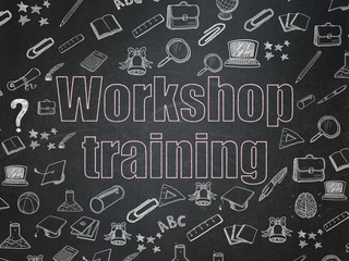 Fototapeta na wymiar Studying concept: Workshop Training on School Board background