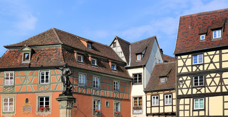 Fototapeta premium Alsace. Facades of half-timbered houses