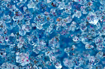 Background from blue crystals Macro