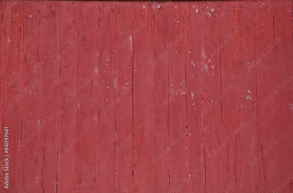 Wall mural Painted old wooden wall red background