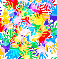 Viele Bunte Handabdrücke