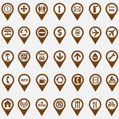 set of navigation icons