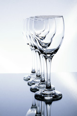 Wine Glasses Upright Angled Column