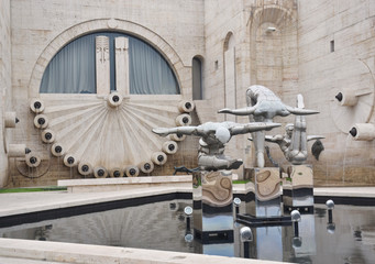 Modern art statue in Cascade Building, Yerevan, Armenia