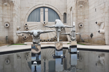 Modern art statue in Cascade Building, Yerevan, Armenia