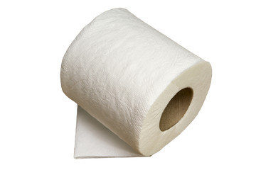 Soft Toilet Paper Isolated on a white background.