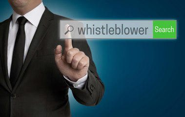 whistleblower Internet Browser wird von Geschäftsmann bedient