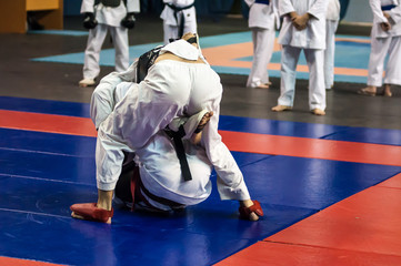 The boys compete in the Kobudo