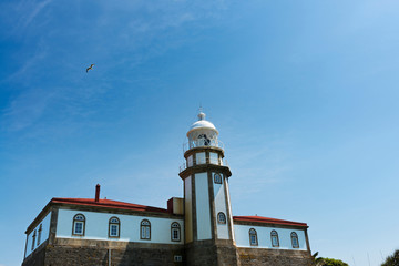 Lighthouse in Ons island in Galicia