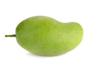 green mango on white background
