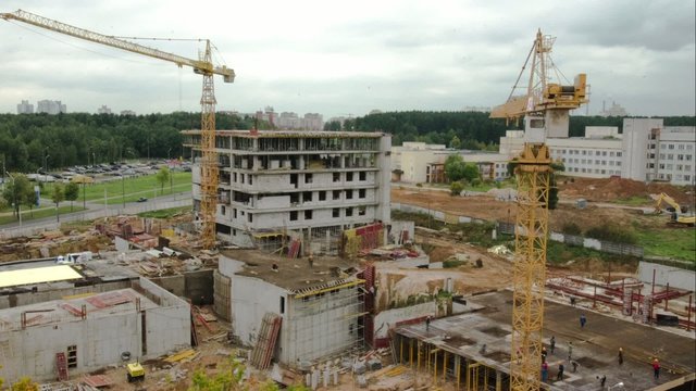 construction of high-rise buildings (time lapse)