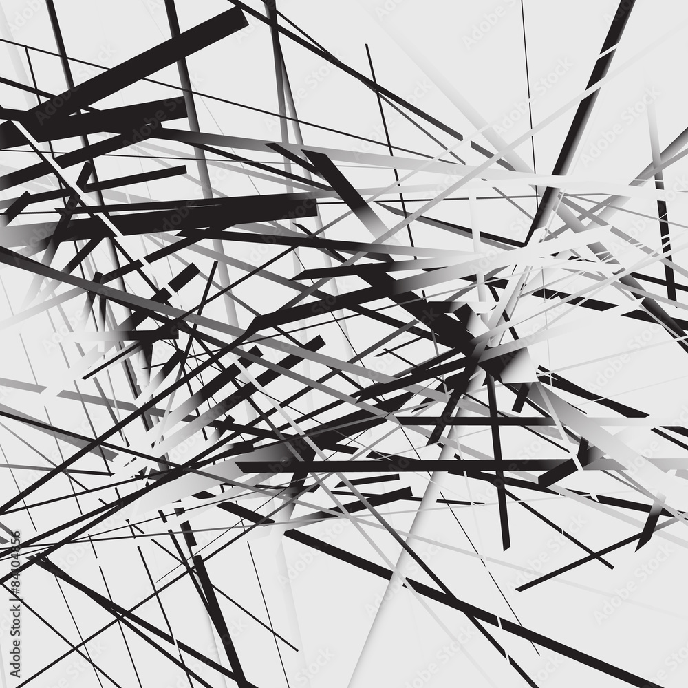 Poster abstract black and white art with random lines. editable.
