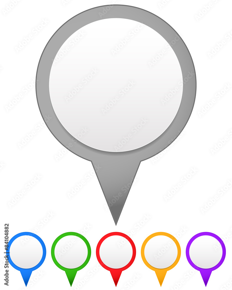Aufkleber set of vector map markers, with various colors