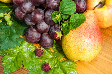 Pear and grapes